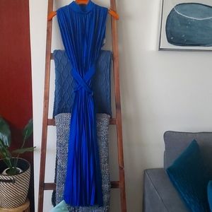 Zara Voluminous Pleated Dress, Royal Blue, Size XS-S